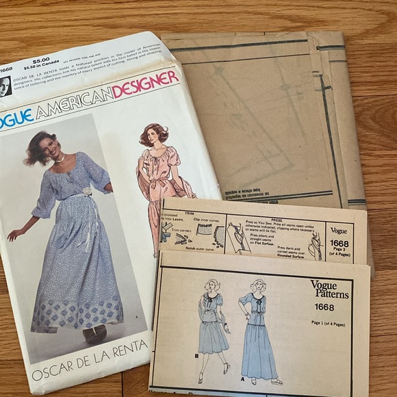 VTG Vogue Oscar De La Renta UNCUT Pattern - Picture 8 of 10